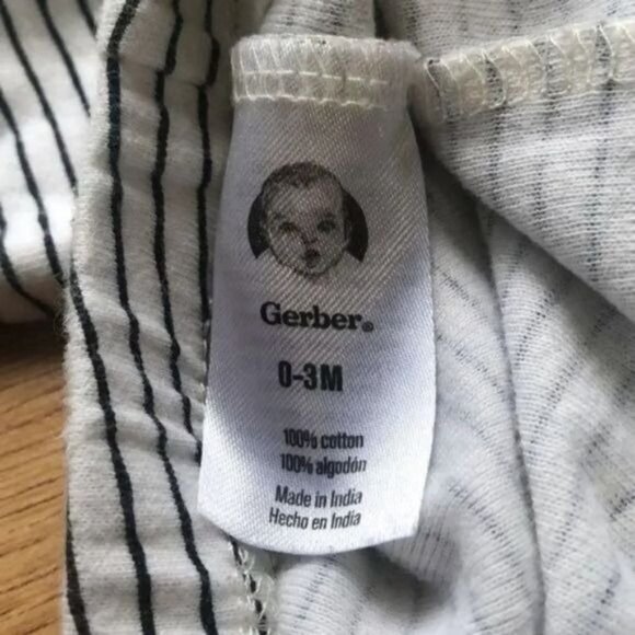 Striped Baby Footed Pants Newborn Infant Bottoms White‎ Black Stripes - Picture 5 of 6